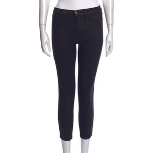 Pistola black coated mid-rise cropped skinny leg jeans with sheen coating sz 26